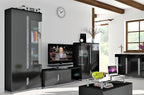 Elise Black High Gloss And Grey 1 Glass Door Display Cabinet