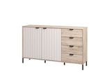 Evandria Grey Oak Effect And Cashmere Slatted Sideboard