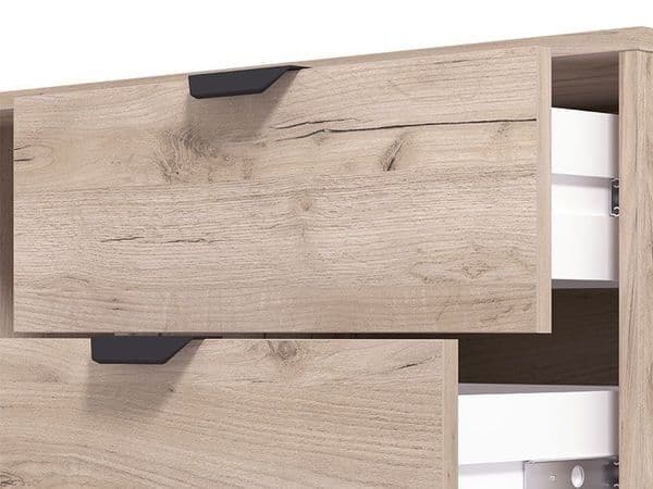 Evandria Vandea Grey Oak Effect Cashmere Slatted TV Unit Cabinet — alternate product view