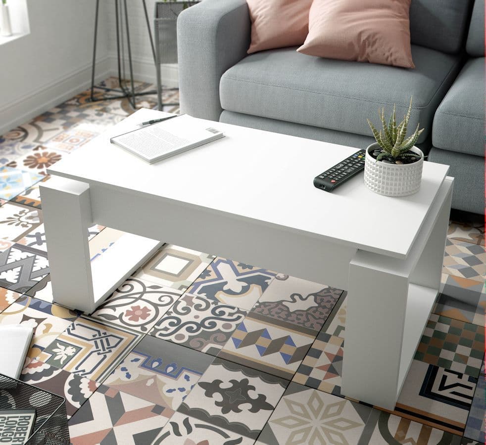 Felix White Coffee Table with Lift up Storage — main product view