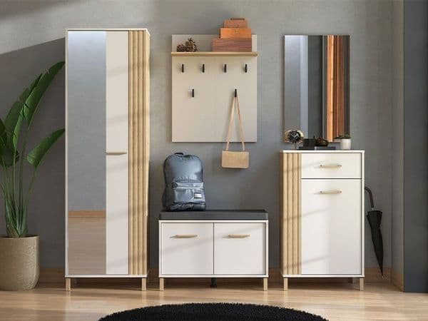 Granada Cashmere And Artisan Oak Effect Slim Narrow Wardrobe