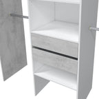 Guadalupe Large Concrete Grey and White Open Door Wardrobe