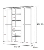 Guadalupe Large Concrete Grey and White Open Door Wardrobe