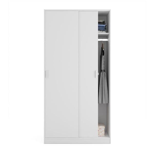 Hansen White Small Narrow Sliding 2 Door Wardrobe — alternate product view