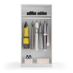 Hansen White Small Narrow Sliding 2 Door Wardrobe