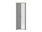 Havertz Grey And Artisan Oak Slim Narrow Shallow Depth Mirrored Wardrobe