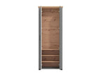 Havertz Grey And Artisan Oak Slim Narrow Shallow Depth Mirrored Wardrobe