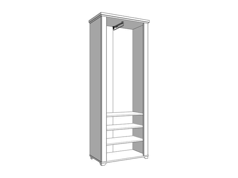 Havertz Grey And Artisan Oak Slim Narrow Shallow Depth Mirrored Wardrobe