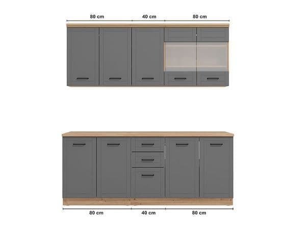 Hudson 200cm Graphite Grey Kitchen Units