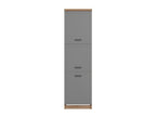 Hudson Grey And Oak Effect 60cm Wide 3 Door Tall Kitchen Larder Unit Pantry Cupboard