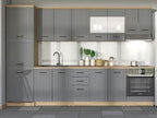 Hudson Grey And Oak Effect 60cm Wide 3 Door Tall Kitchen Larder Unit Pantry Cupboard