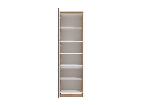 Hudson Grey And Oak Effect 60cm Wide 3 Door Tall Kitchen Larder Unit Pantry Cupboard
