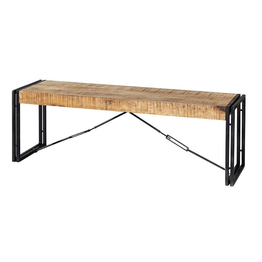 Cosmo Industrial Metal & Wood Bench — main product view