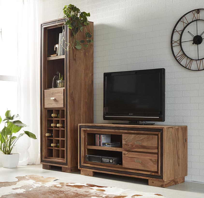 Jodhpur Sheesham Wine Bookcase — angled product view