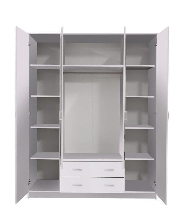 Kano White 4 Door Wardrobe — alternate product view