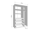 Kyoto Artisan Oak Effect 3 Door 3 Drawer Mirrored Wardrobe