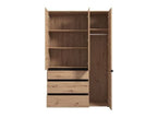 Kyoto Artisan Oak Effect 3 Door 3 Drawer Mirrored Wardrobe
