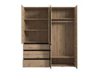 Kyoto Artisan Oak Effect 4 Door 3 Drawer Mirrored Wardrobe
