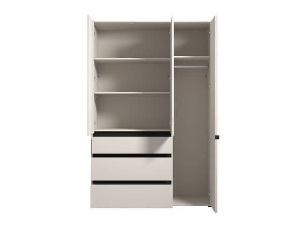 Kyoto Cashmere 3 Door 3 Drawer Mirrored Wardrobe
