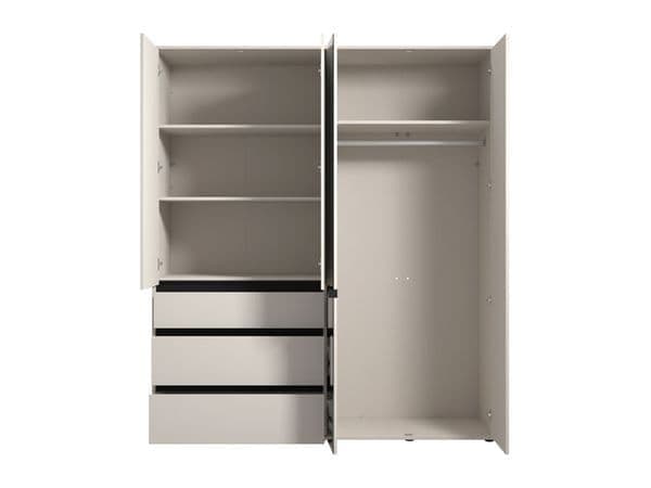 Kyoto Cashmere 4 Door 3 Drawer Mirrored Wardrobe — alternate product view