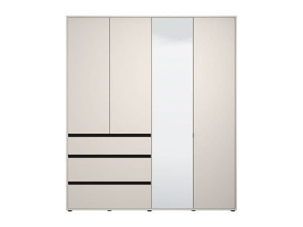Kyoto Cashmere 4 Door 3 Drawer Mirrored Wardrobe