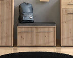 Lazlo Slatted Artisan Oak Effect Hallway Storage Bench