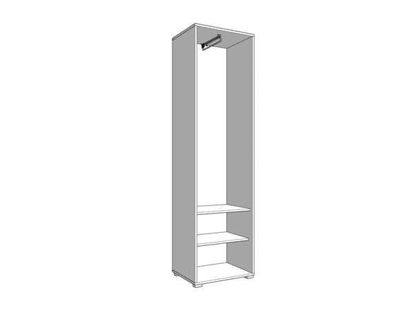 Lazlo Slatted Artisan Oak Effect Slim Wardrobe — side product view