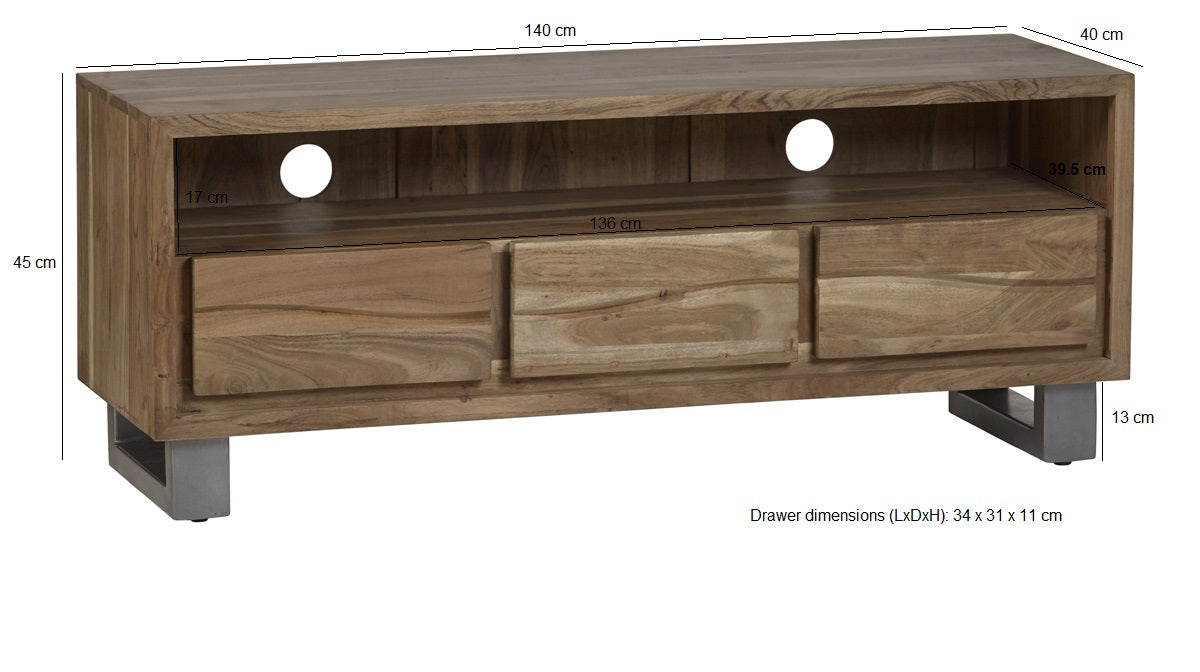 Baltic Live Edge Media Unit — alternate side view