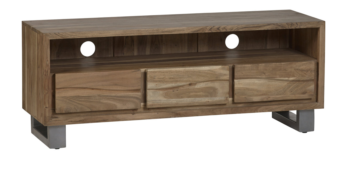 Baltic Live Edge Media Unit — angled product view