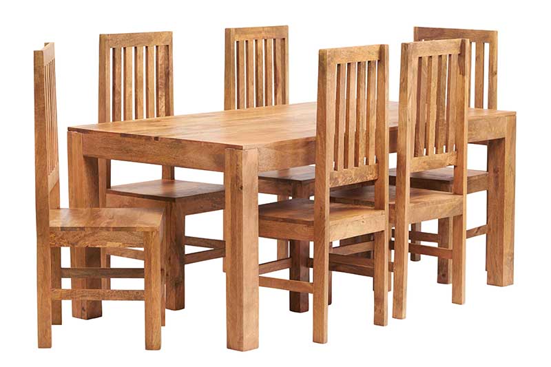 Toko Light Mango Large Dining Table 6ft (180cm) — side product view