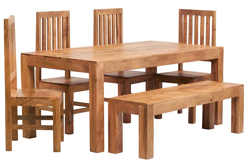 Toko Light Mango Large Dining Table 6ft (180cm) — front product view