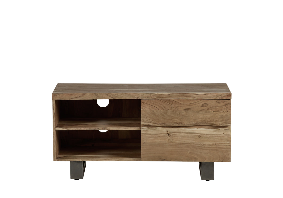 Baltic Live Edge 2 Drawer Small TV — side product view