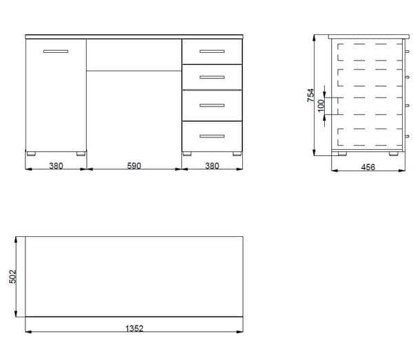 Libro Sonoma Oak Effect Desk