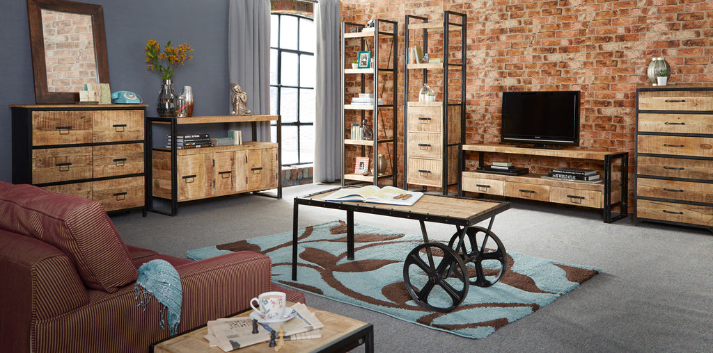 Cosmo Industrial Cart Coffee Table 