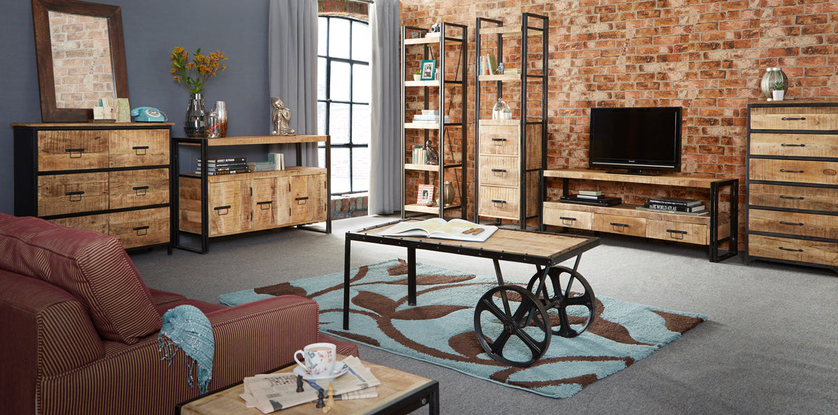 Cosmo Industrial Cart Coffee Table — alternate product view