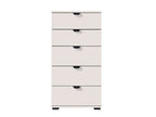 Limone Arctic White Narrow 5 Drawer Chest