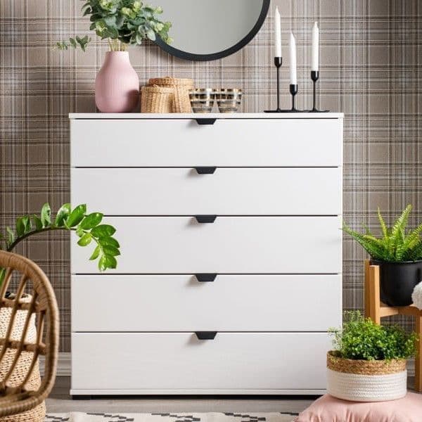 Limone Arctic White Wide 6 Drawer Chest