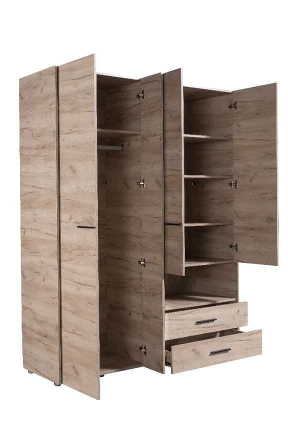 Limone Grey Oak 4 Door Wardrobe