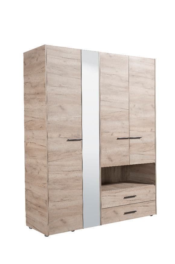 Limone Grey Oak 4 Door Wardrobe