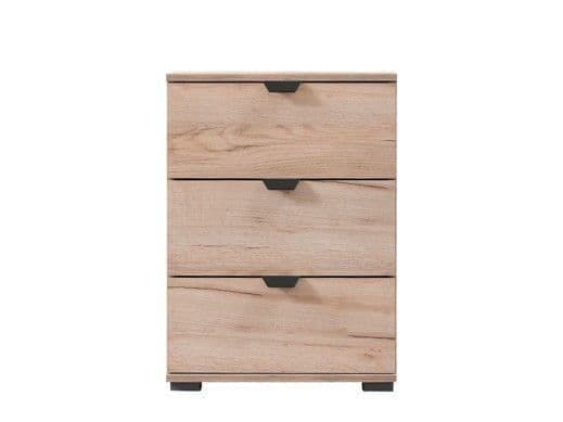 Limone Oak Effect 3 Drawer Bedside Table — alternate product view