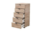 Limone Oak Effect Narrow 5 Drawer Chest