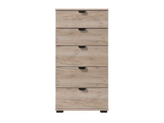 Limone Oak Effect Narrow 5 Drawer Chest
