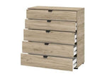 Limone Oak Effect Wide 5 Drawer Chest