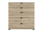Limone Oak Effect Wide 5 Drawer Chest
