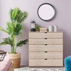 Limone Oak Effect Wide 5 Drawer Chest