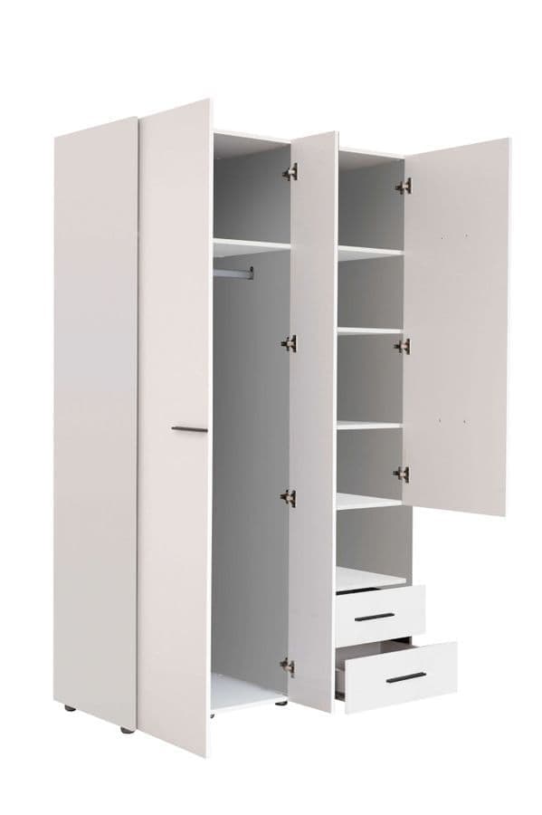 Limone White 3 Door Wardrobe