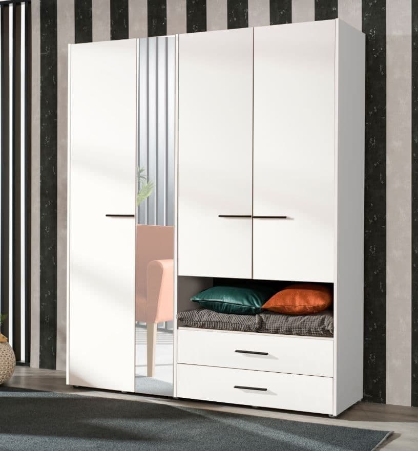 Limone White 4 Door Wardrobe — side product view