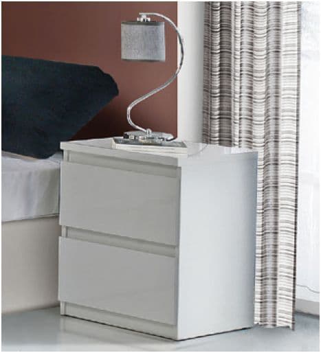 Louise White Gloss Bedside Table