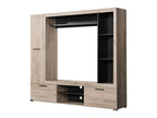 Lucerne Grey Oak Effect And Black Entertainment Unit Wall TV Cabinet