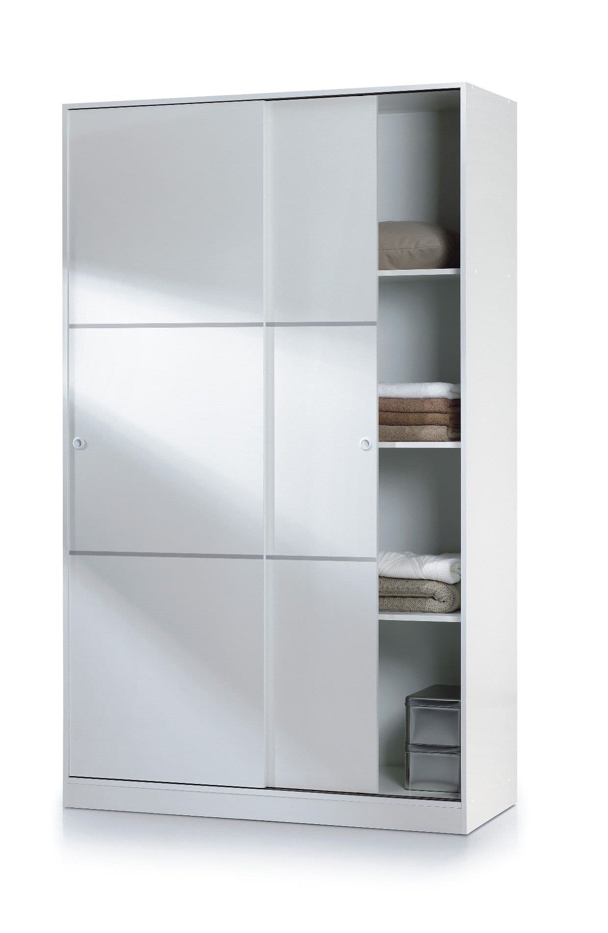 Madrid Sliding Door Wardrobe 120cm Gloss White